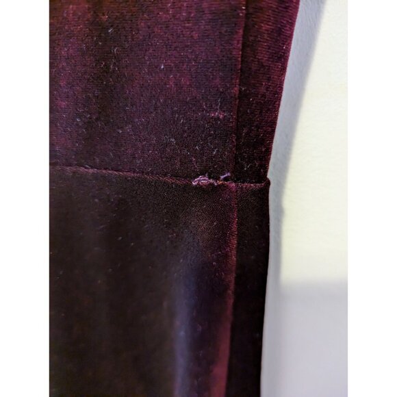 Burgundy Velvet Dress Embroidered Mesh Sweetheart Whimsygoth Gothic Size XS - Picture 8 of 8